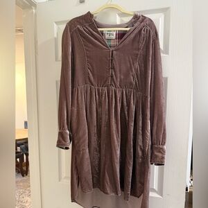 HOLDING HORSES Velvet Dress in Mauve